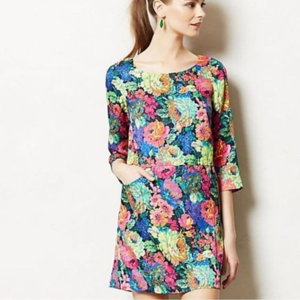 Anthropology HD in Paris Floral Multicolor Dress - Picture 5 of 6